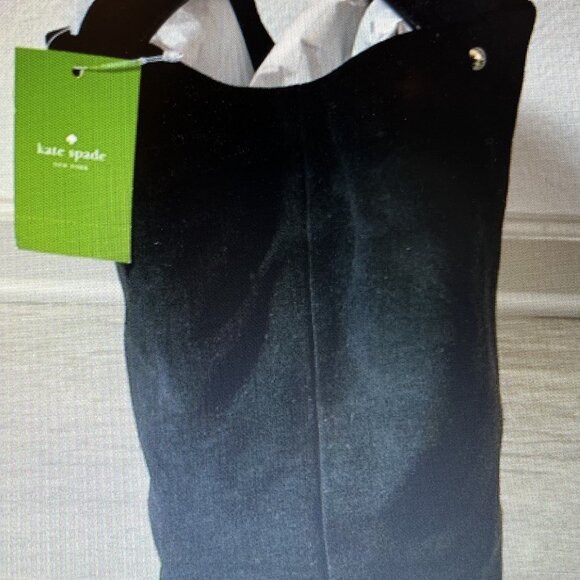 KATE SPADE "Willa" Satchel Hobo Bag - Black - Stardust Suede - Picture 2 of 7